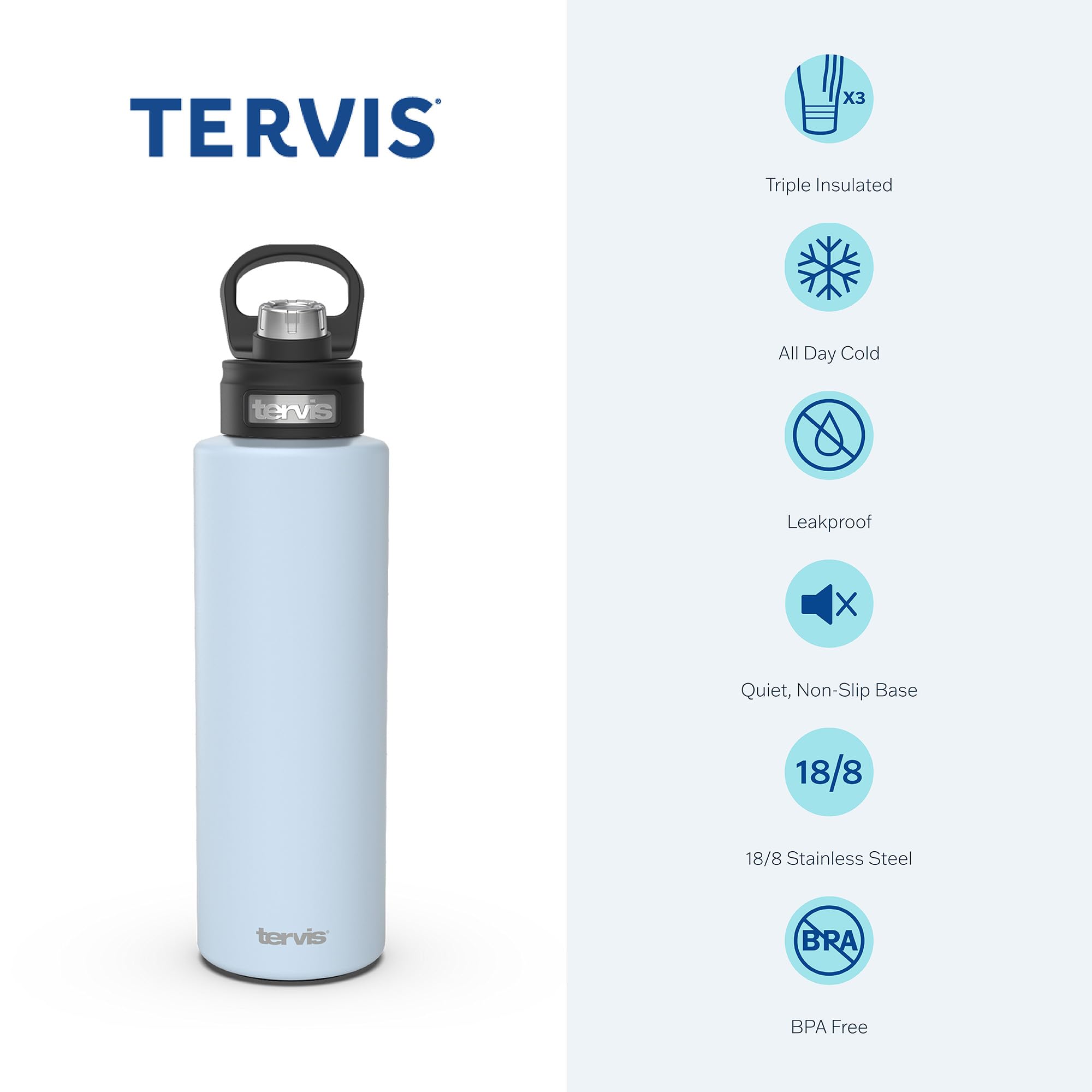Tervis Inkreel Undersea Water Bottle - 40oz Wide Mouth Stainless Steel Vacuum Insulated Flask - Perfect for Hiking, Camping, Gym & Outdoor Adventures