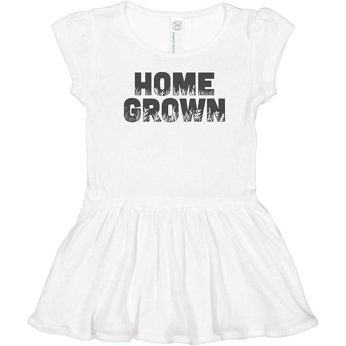 Inktastic Home Grown Toddler Dress - Organic Cotton Baby Girl Outfit for Playdates, Parties & Everyday Wear | Cute Floral Print Summer Dress for Toddlers 1-3 Years