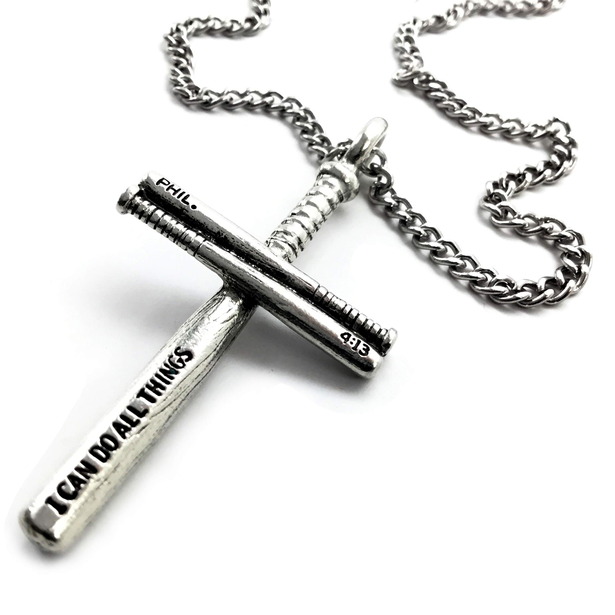 Baseball Bat Cross Necklace - 18