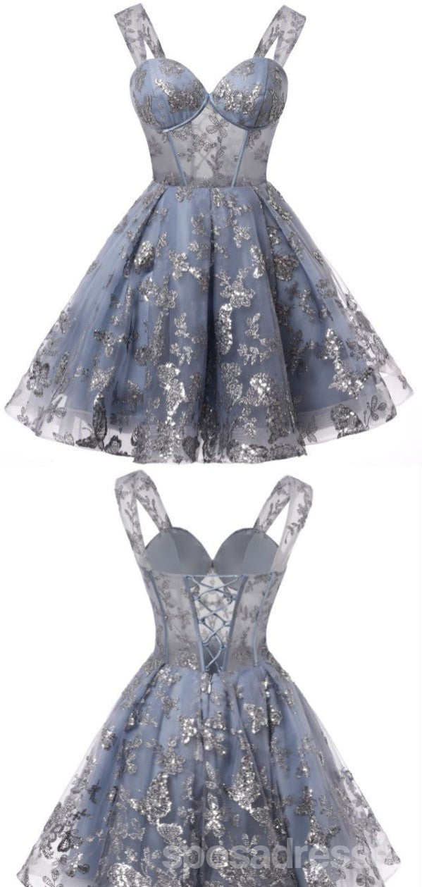 Elegant Grey A-Line Sweetheart Mini Prom Dress for Homecoming & Parties - CM1003 | Perfect for Dances, Formal Events & Special Occasions