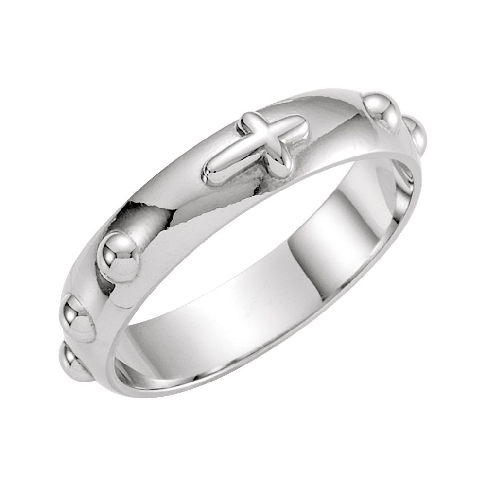 Bonyak Jewelry Sterling Silver Rosary Ring - Size 6 | Religious Jewelry for Women, Catholic Gifts, Prayer Ring for Daily Wear & Special Occasions