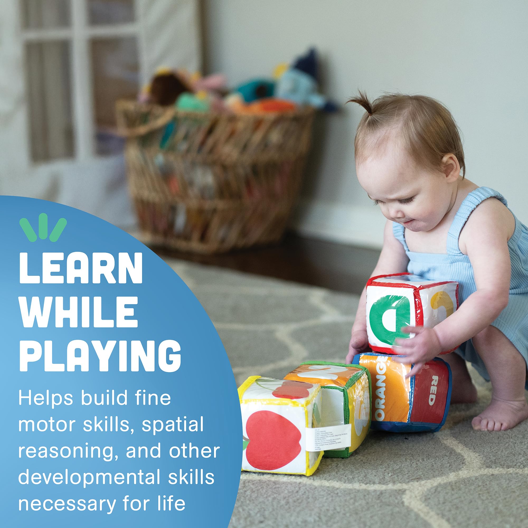 Customizable Stacking Block Toys with Clear Pockets - Soft Foam Building Blocks for Toddlers 12+ Months | Develop Fine Motor Skills | Multicolor Educational Toys for Preschool Learning & Creative Play