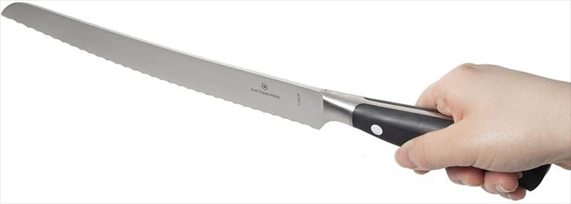 Victorinox Kitchen Grande Maitre 9-Inch Bread Knife with Ergonomic POM Handles - High-Quality Forged Steel Blade - Perfect for Slicing Bread, Pastries & More - Includes Gift Box (Model 7.7433.23G) - Ideal for Home Bakers, Professional Chefs & Culinary Enthusiasts