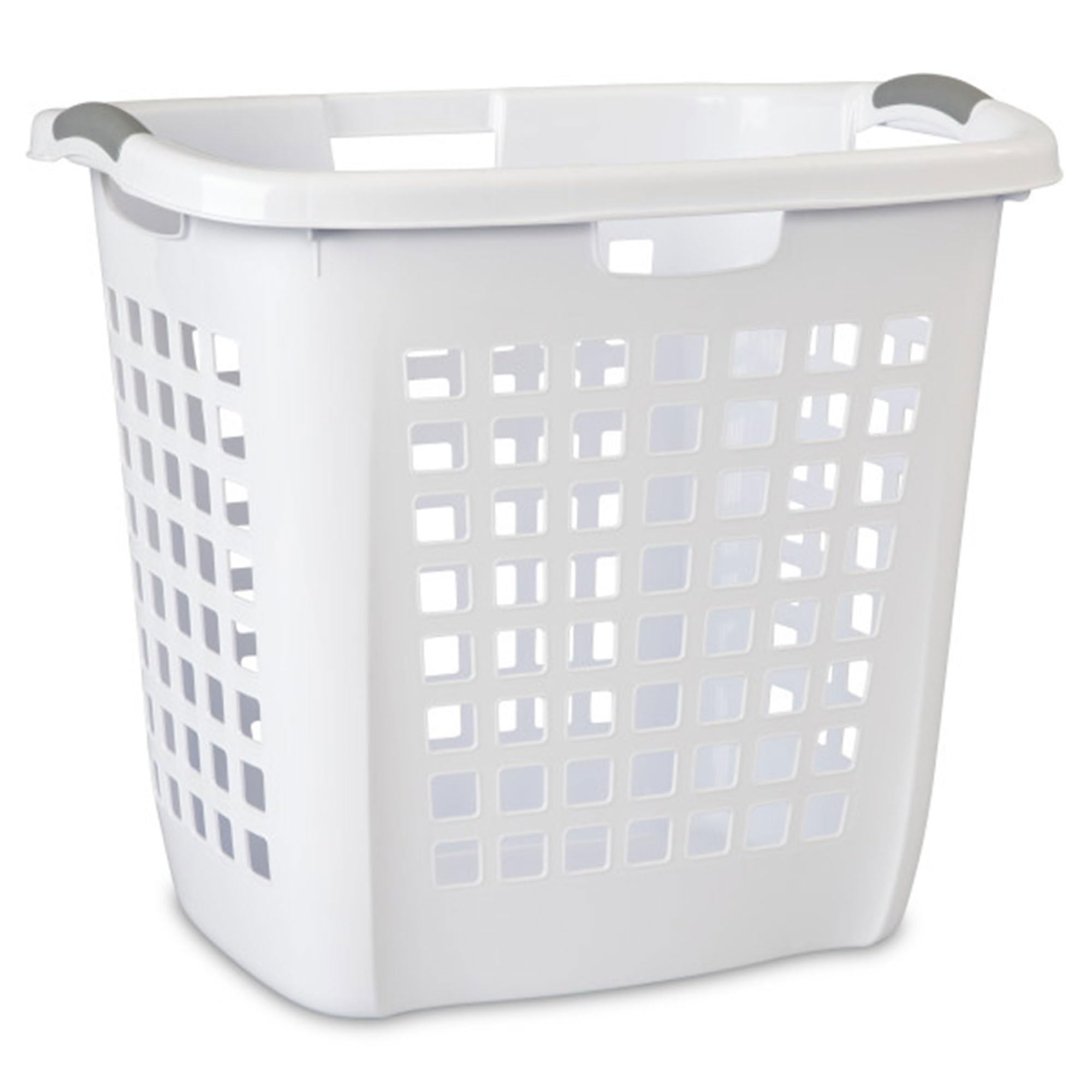 Sterilite Ultra Easy Carry Laundry Hamper with Comfort Handles - White Plastic Clothes Basket for Bedroom & Laundry Room - 8-Pack for Home, Dorm, or Apartment Use