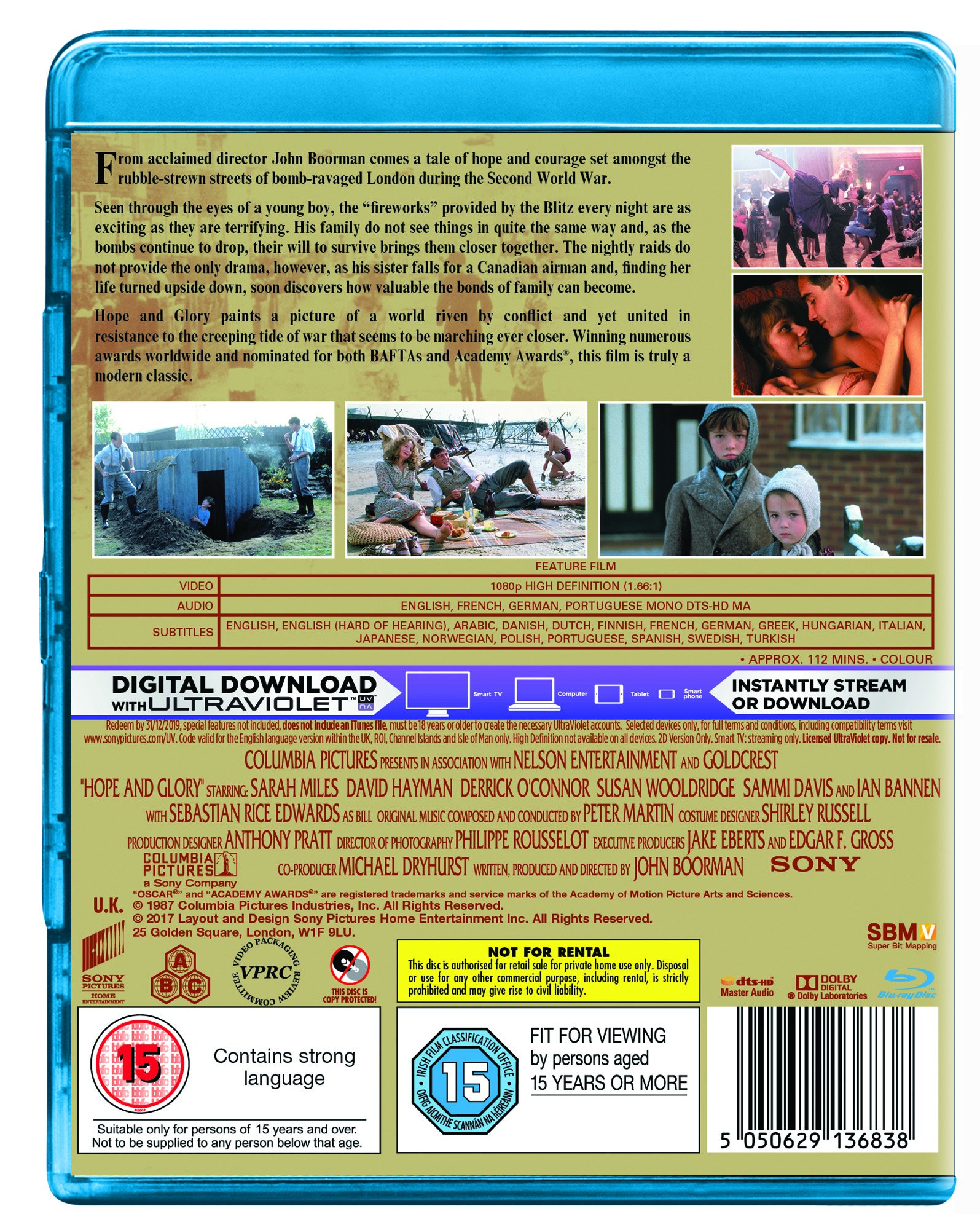 Hope and Glory (1987) Blu-ray - Region Free - Classic British War Drama - Perfect for Movie Collectors and History Enthusiasts