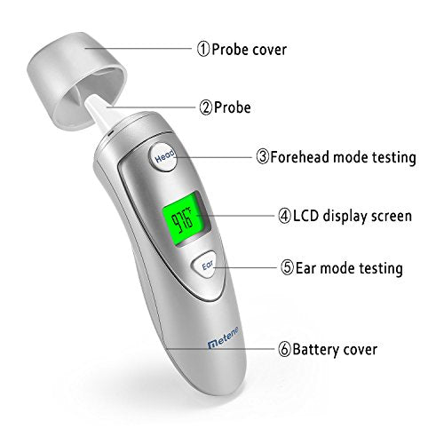 Metene Infrared Digital Thermometer for Adults - Fast & Accurate Forehead Temperature Reading - Perfect for Home, Office, and Travel Use