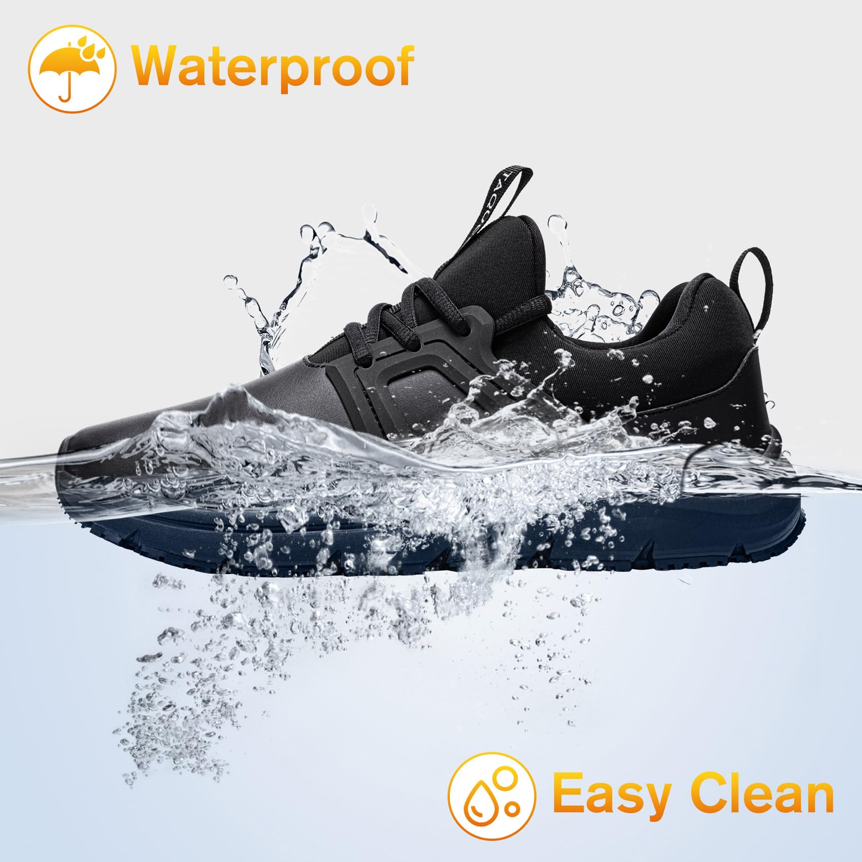 **Slip-Resistant Men's Work Shoes - Waterproof Slip-On Sneakers for Kitchen, Restaurant & Chef - Comfortable Non-Slip Safety Footwear for Professionals (Black)**    *Perfect for chefs, restaurant workers, and kitchen staff needing durable, waterproof, and comfortable slip-resistant shoes.*