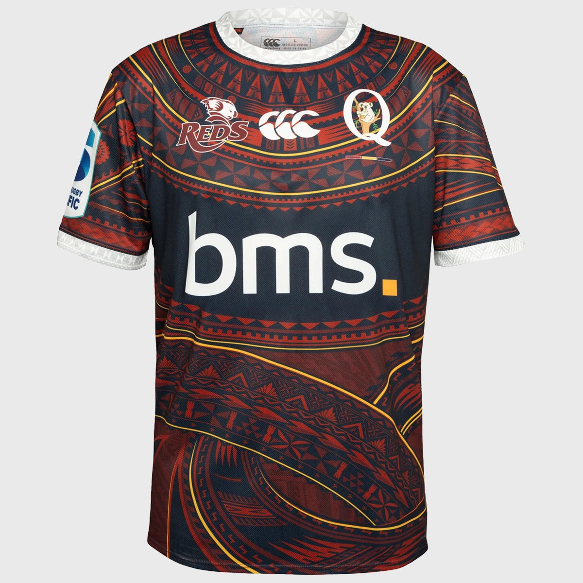 Canterbury Queensland Reds Men's Pasifika Warm Up Tee 2025 - Rugby Training Shirt for Fans & Players - Perfect for Gym, Matches & Casual Wear