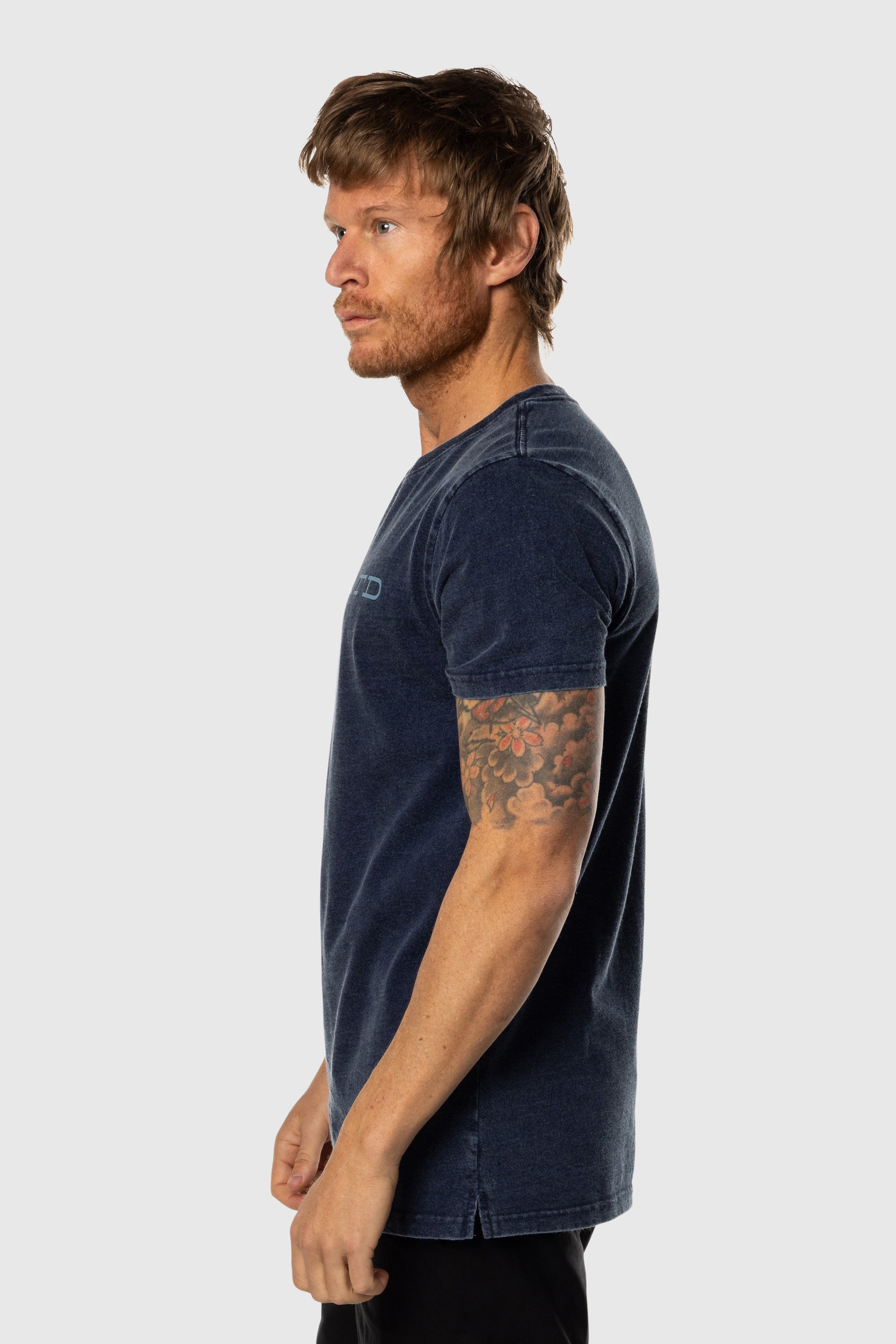 Vintage Navy Subtle Tee - Soft Cotton T-Shirt for Men & Women - Casual Everyday Wear & Layering