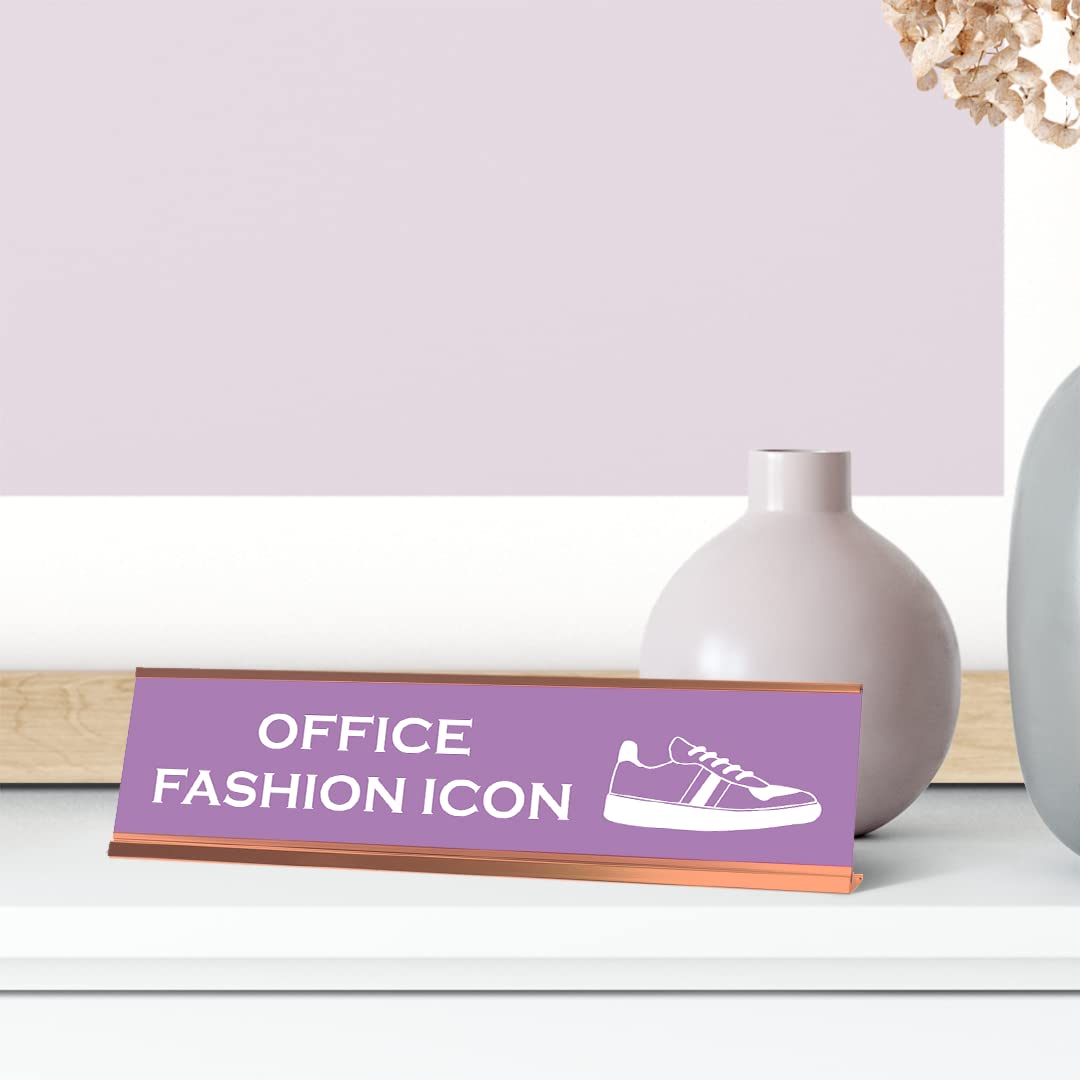 Stylish Office Fashion Icon Sneakers Desk Sign - 2x8 Inches - Perfect for Desk Decor, Gift Ideas & Workspace Organization