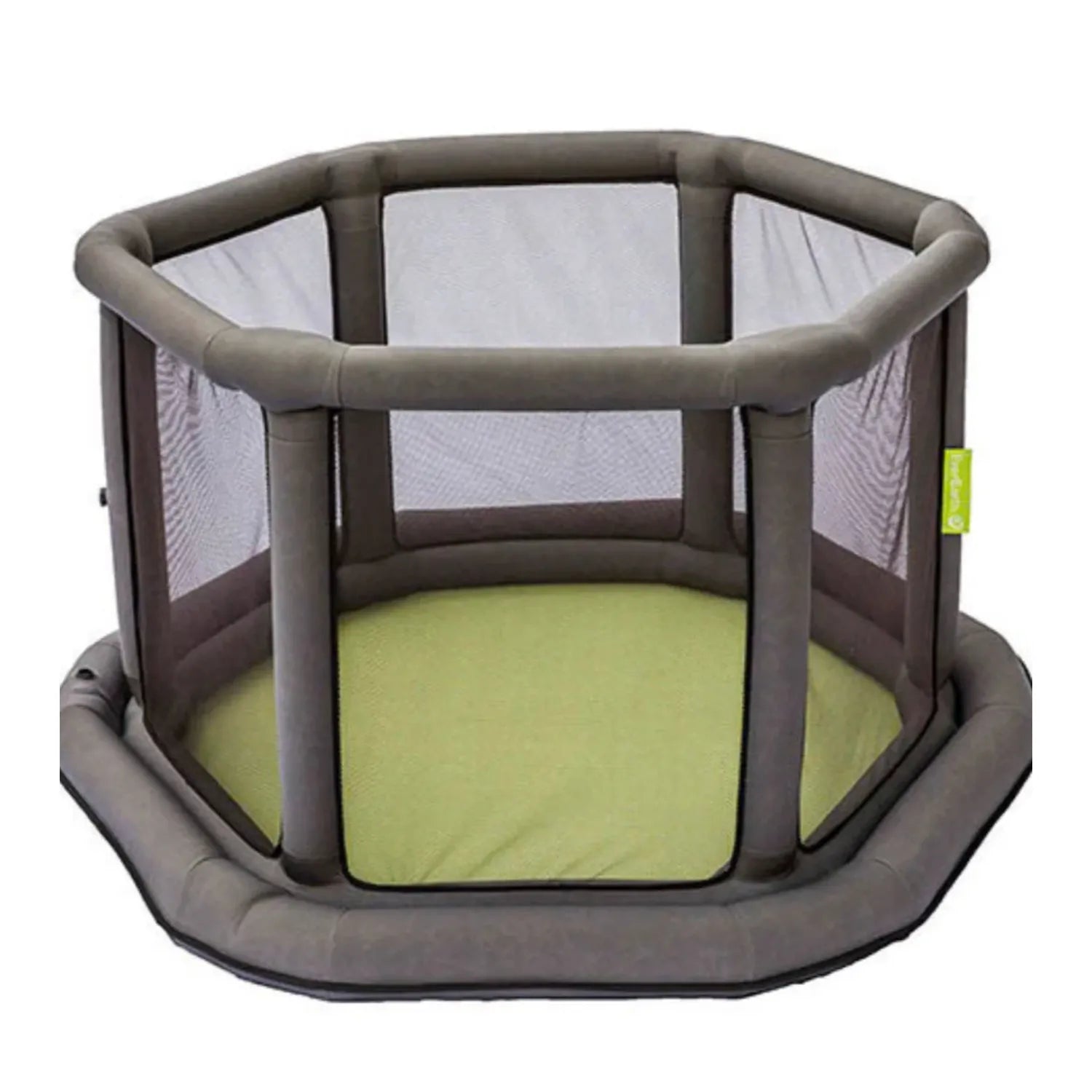 SafetyCore Inflatable Playard for Babies & Toddlers - Portable Grey Playpen with Air Pump - Perfect for Indoor, Outdoor, Travel & Beach Use