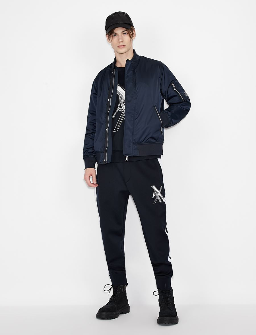 Armani Exchange Oversized Logo Crew Neck Sweatshirt - Stylish & Comfortable Cotton Pullover for Men & Women | Perfect for Casual Wear, Street Style & Lounge Outfits