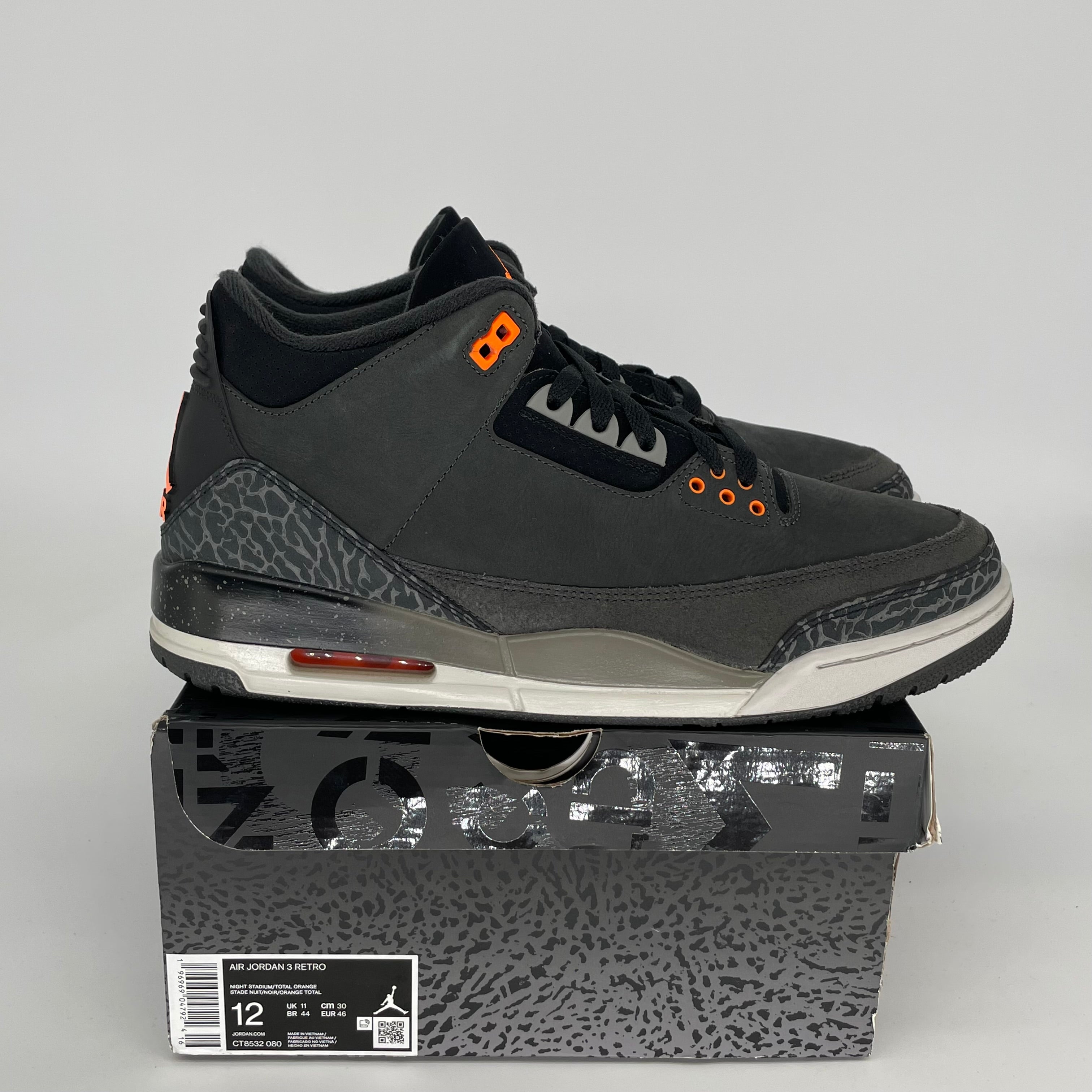 AIR JORDAN 3 FEAR PACK Men's Basketball Shoes - Size 12 (CT8532-080) - Retro Sneakers for Streetwear & Sports Performance