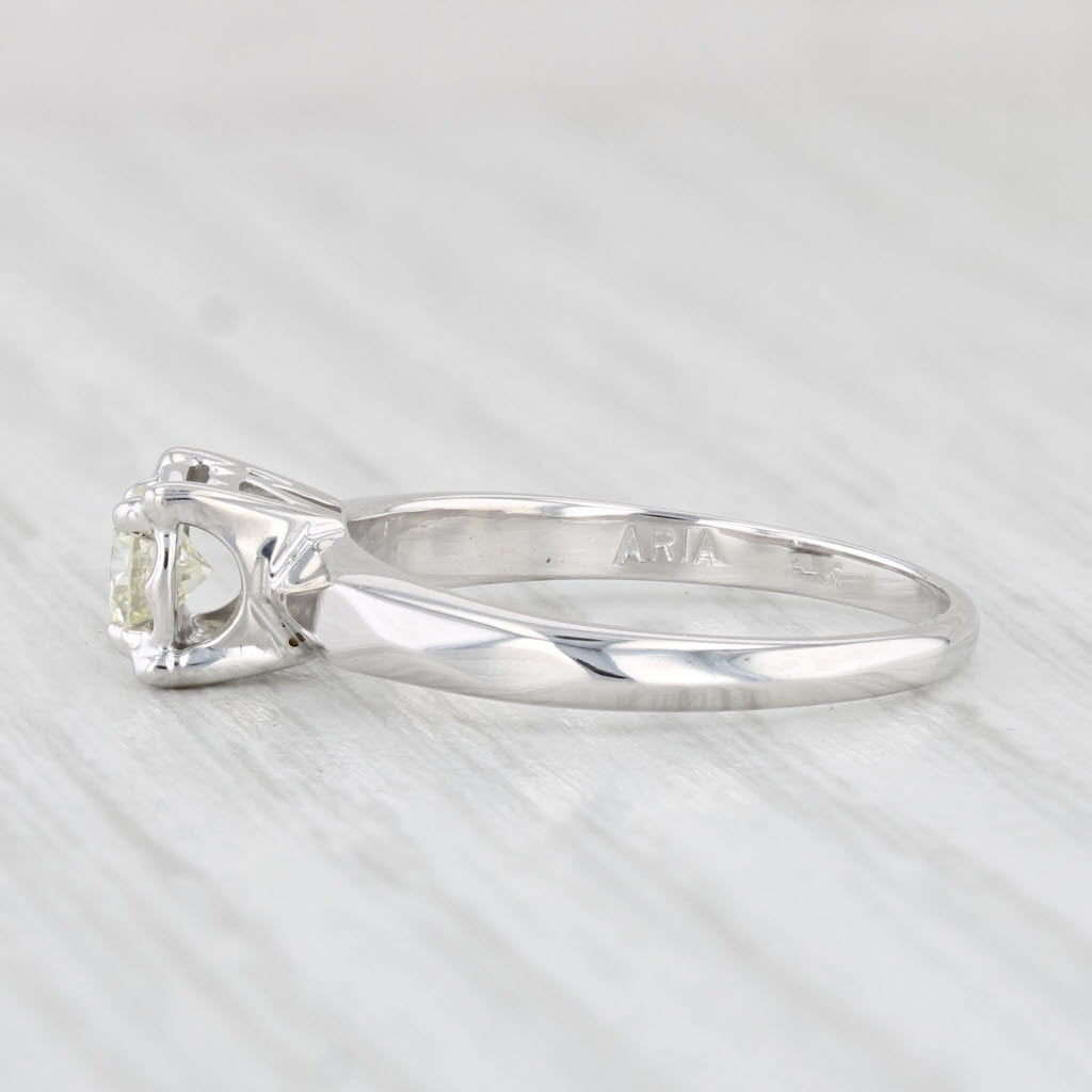 0.37ct Round Diamond Solitaire Engagement Ring 14k White Gold Size 6.25 - Perfect for Proposals, Anniversaries & Romantic Occasions