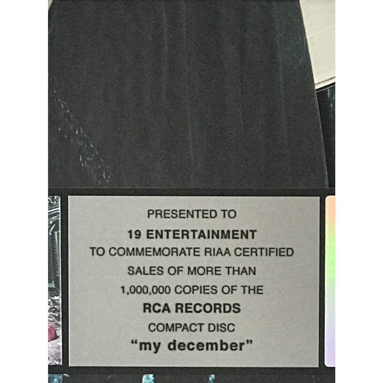 Kelly Clarkson My December RIAA Platinum Award - Official Music Album for Collectors & Fans - Perfect for Home Display, Music Awards Showcase & Memorabilia Collection