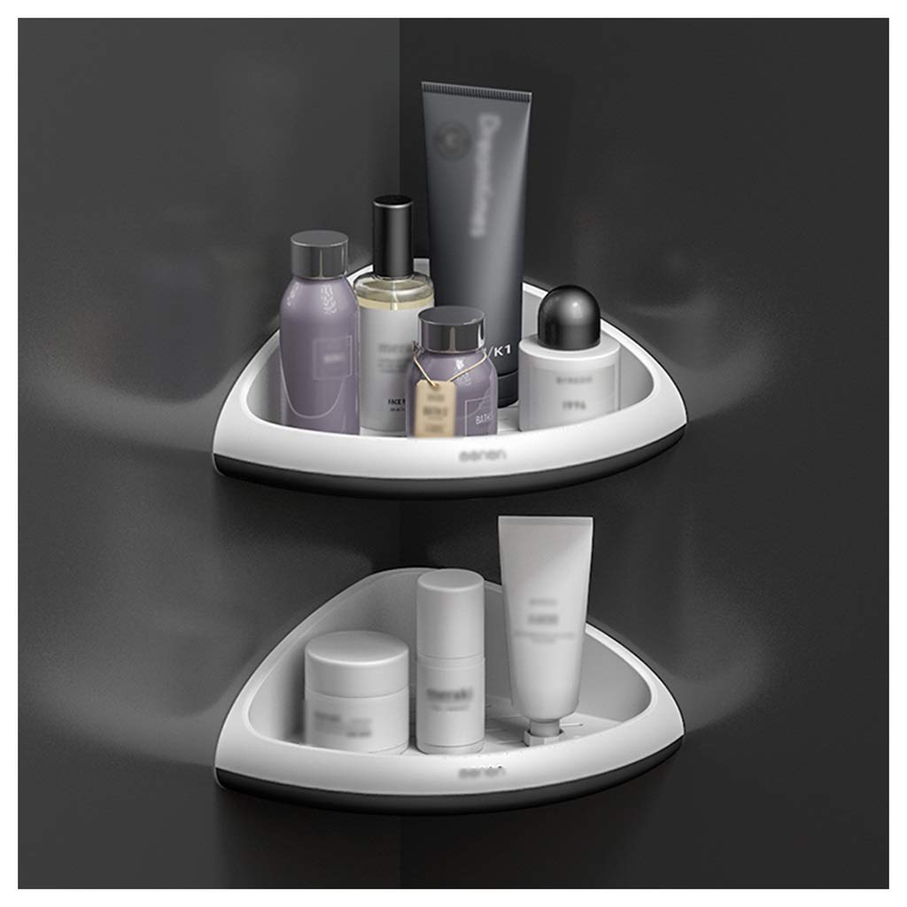 Black Floating Shelves for Bathroom, Kitchen & Shower - No Drill Corner Wall Mounted Storage Shelf (Style 2) - Perfect for Small Space Organization, Bath Essentials & Kitchen Utensils Storage