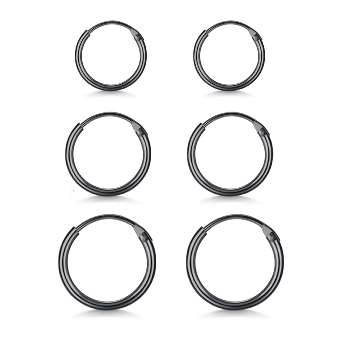 EPIRORA 925 Sterling Silver Hoop Earrings Set - 3 Pairs Small Cartilage Hoops for Women & Men | Hypoallergenic Tragus, Nose & Lip Rings | Perfect for Everyday Wear, Gifts & Body Piercing Jewelry
