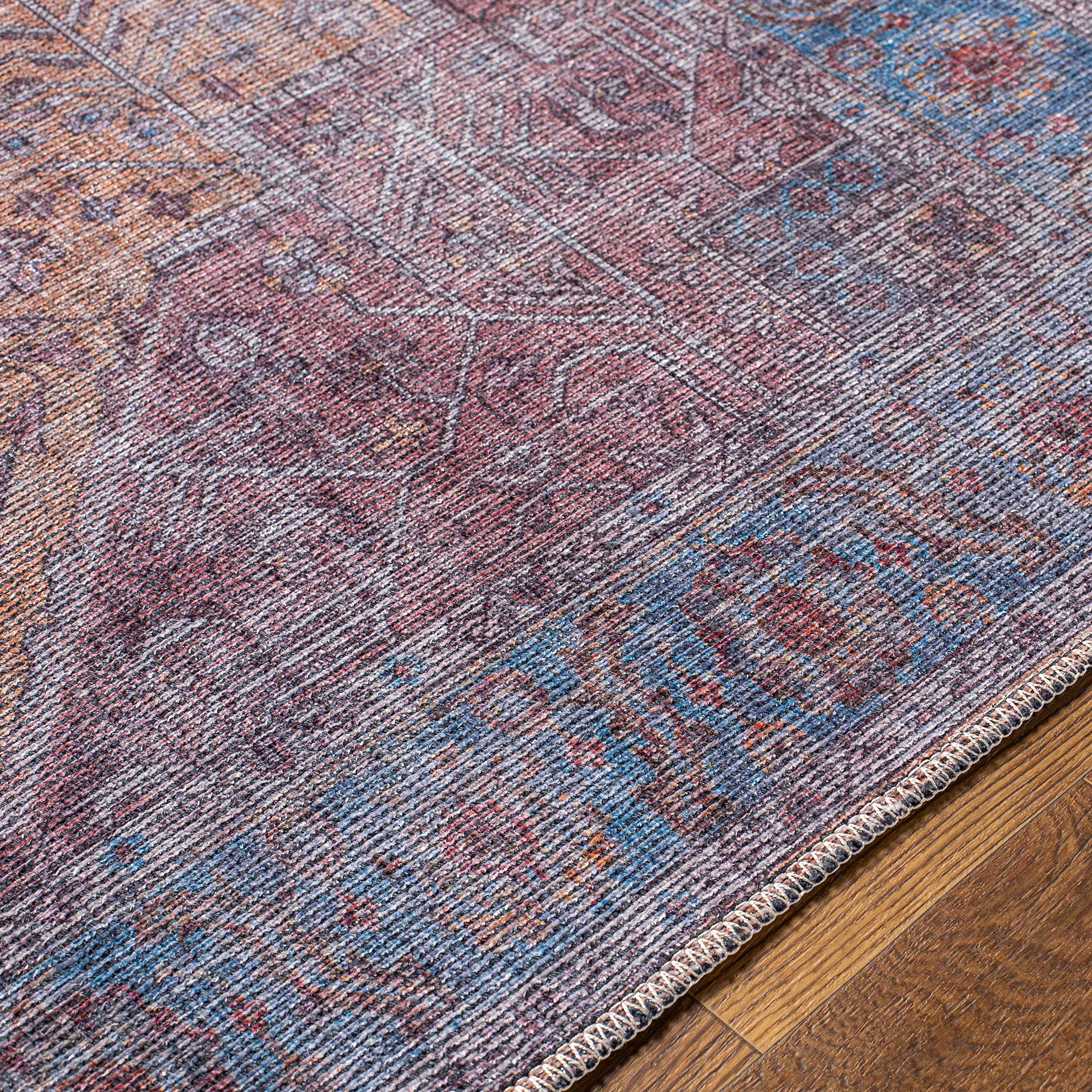 Hauteloom Tabina Machine Washable Area Rug - Gray & Purple - 7'10