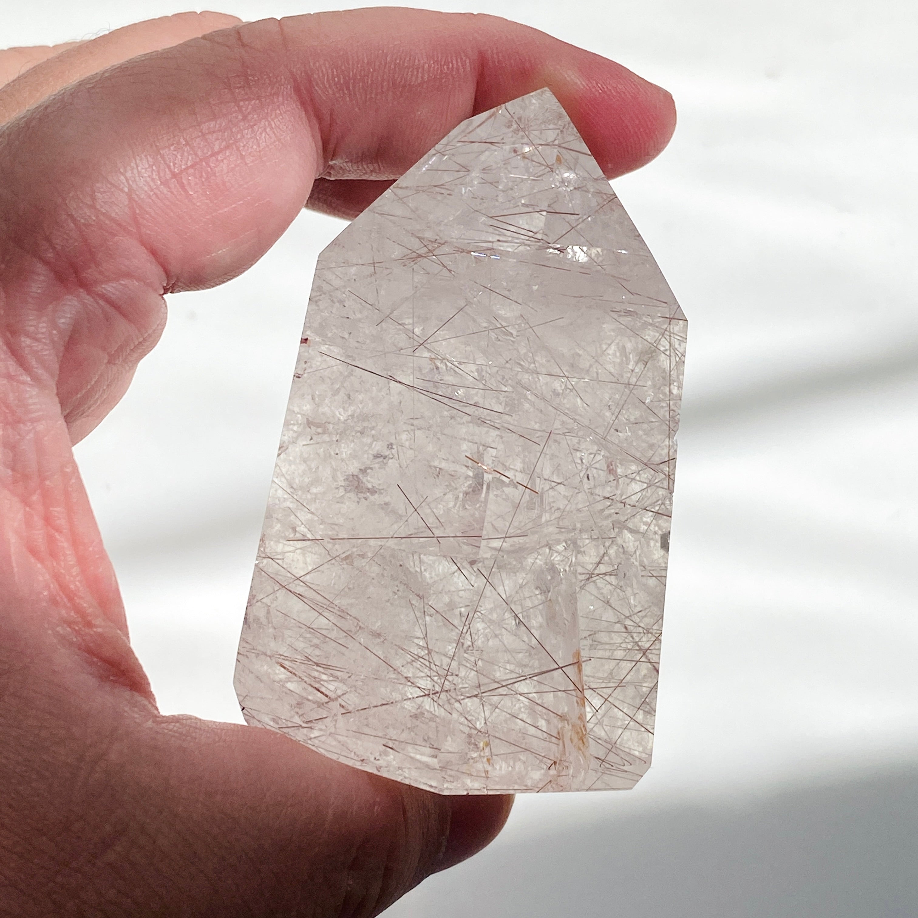 Natural Rutilated Quartz Point - Healing Crystal for Meditation, Energy Work & Spiritual Growth - Perfect for Home Decor, Yoga & Reiki