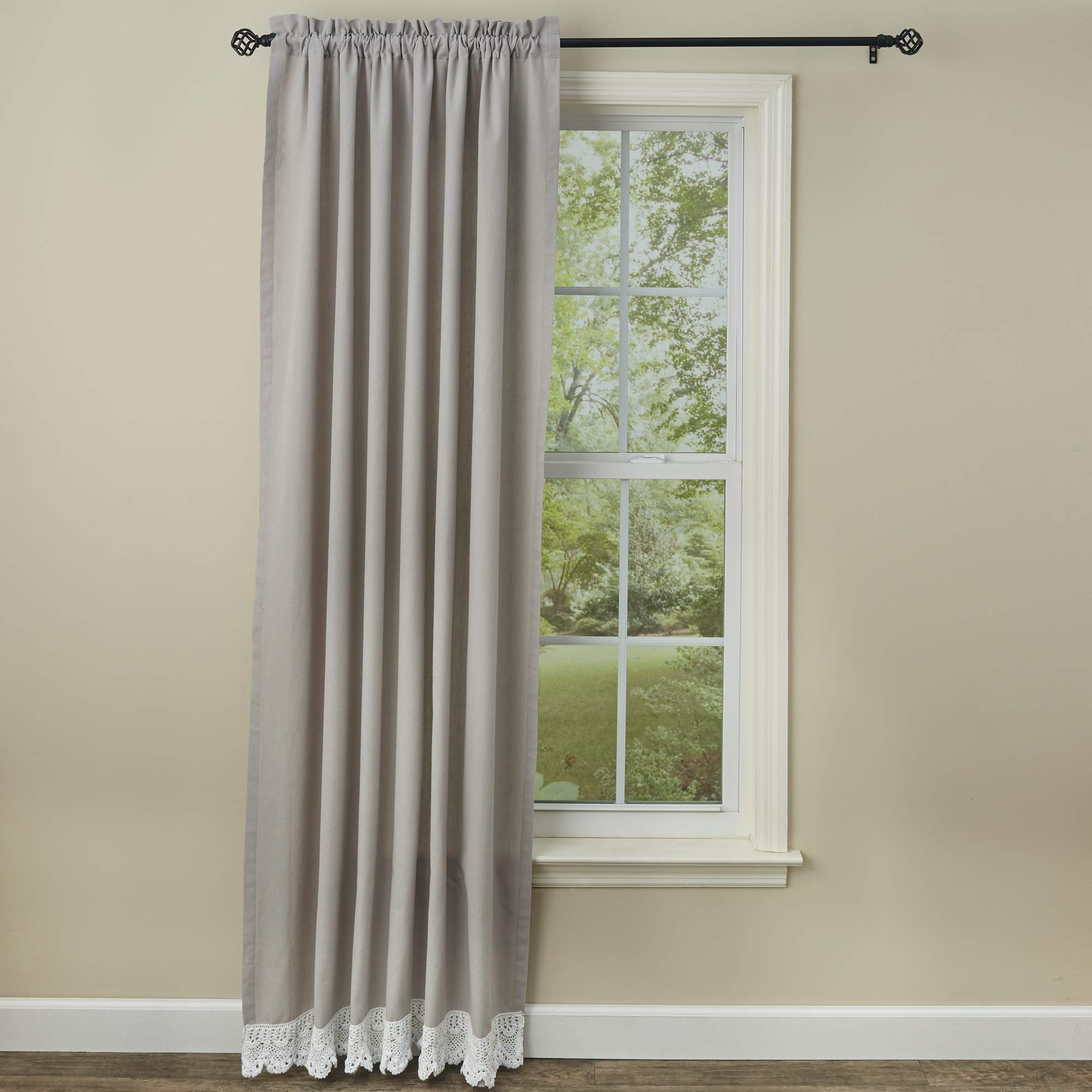 Vintage Crochet Single Panel Curtain 84'' - Elegant Window Treatment for Living Room, Bedroom & Boho Home Decor