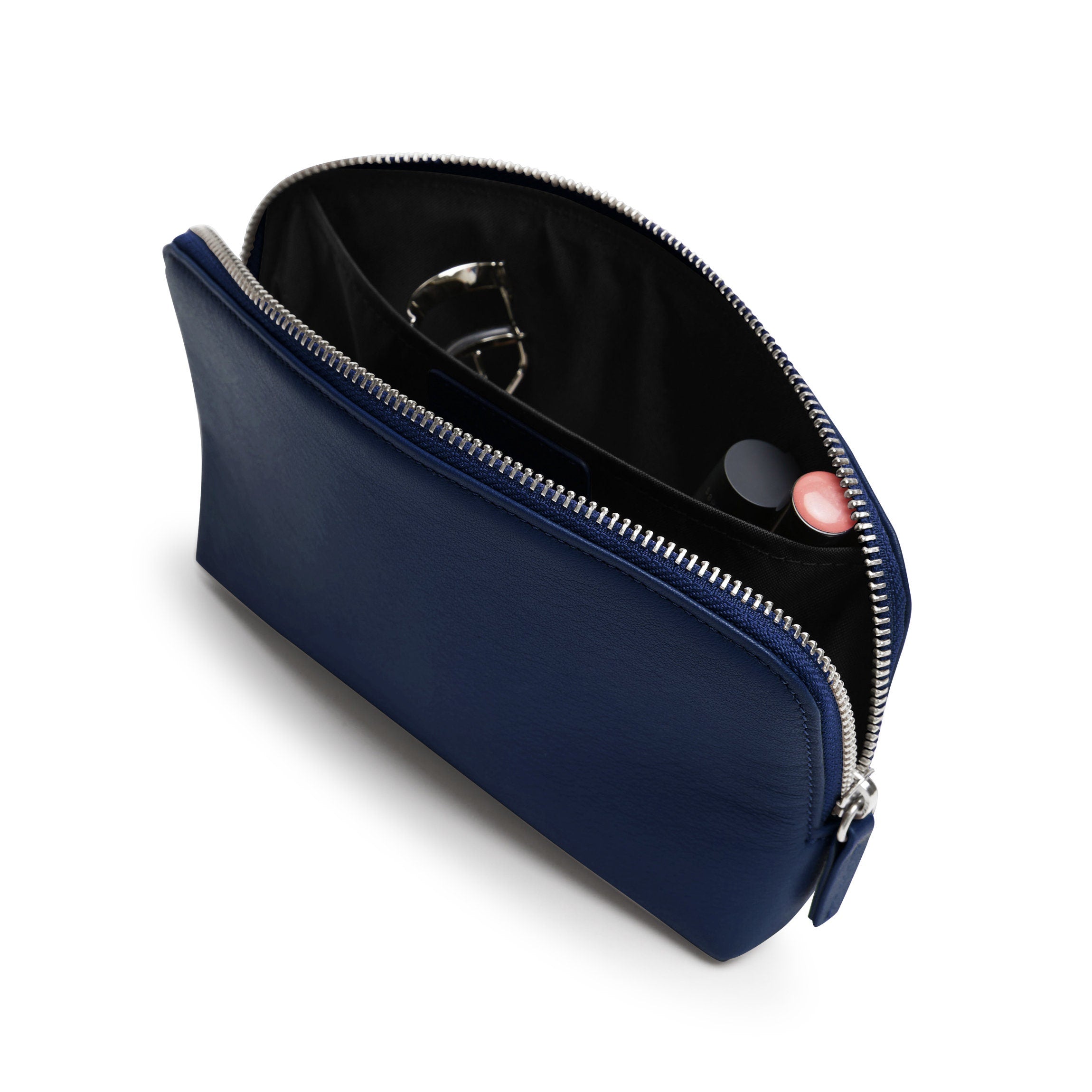 Medium Makeup Pouch Navy Blue - Waterproof Cosmetic Bag for Travel & Daily Use | Perfect for Makeup Brushes, Lipsticks & Skincare Essentials