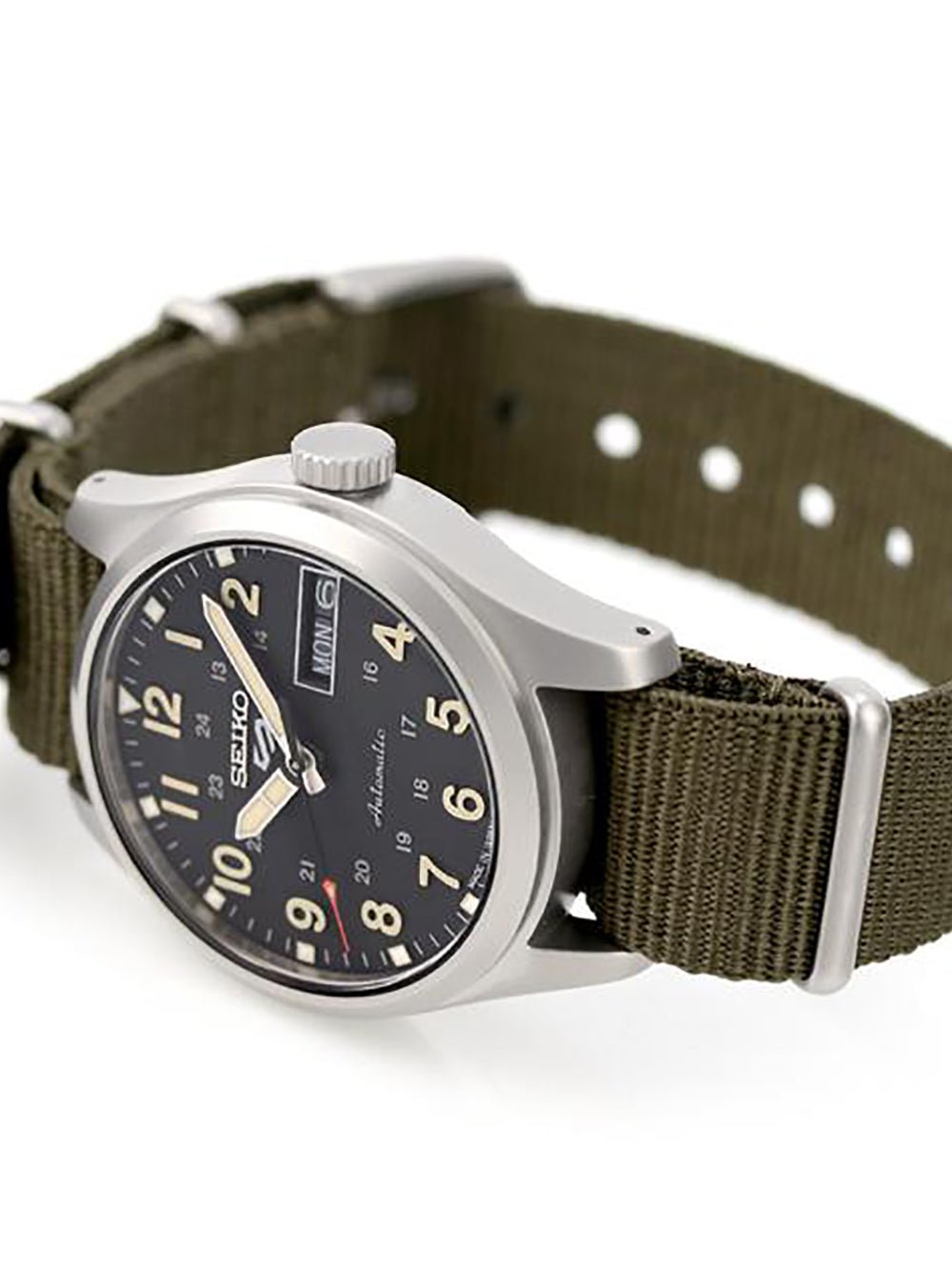 SEIKO 5 Sports Automatic Watch SBSA201 - Japanese Made Field & Military Style Men's Timepiece for Outdoor Adventures, Hiking, and Everyday Wear