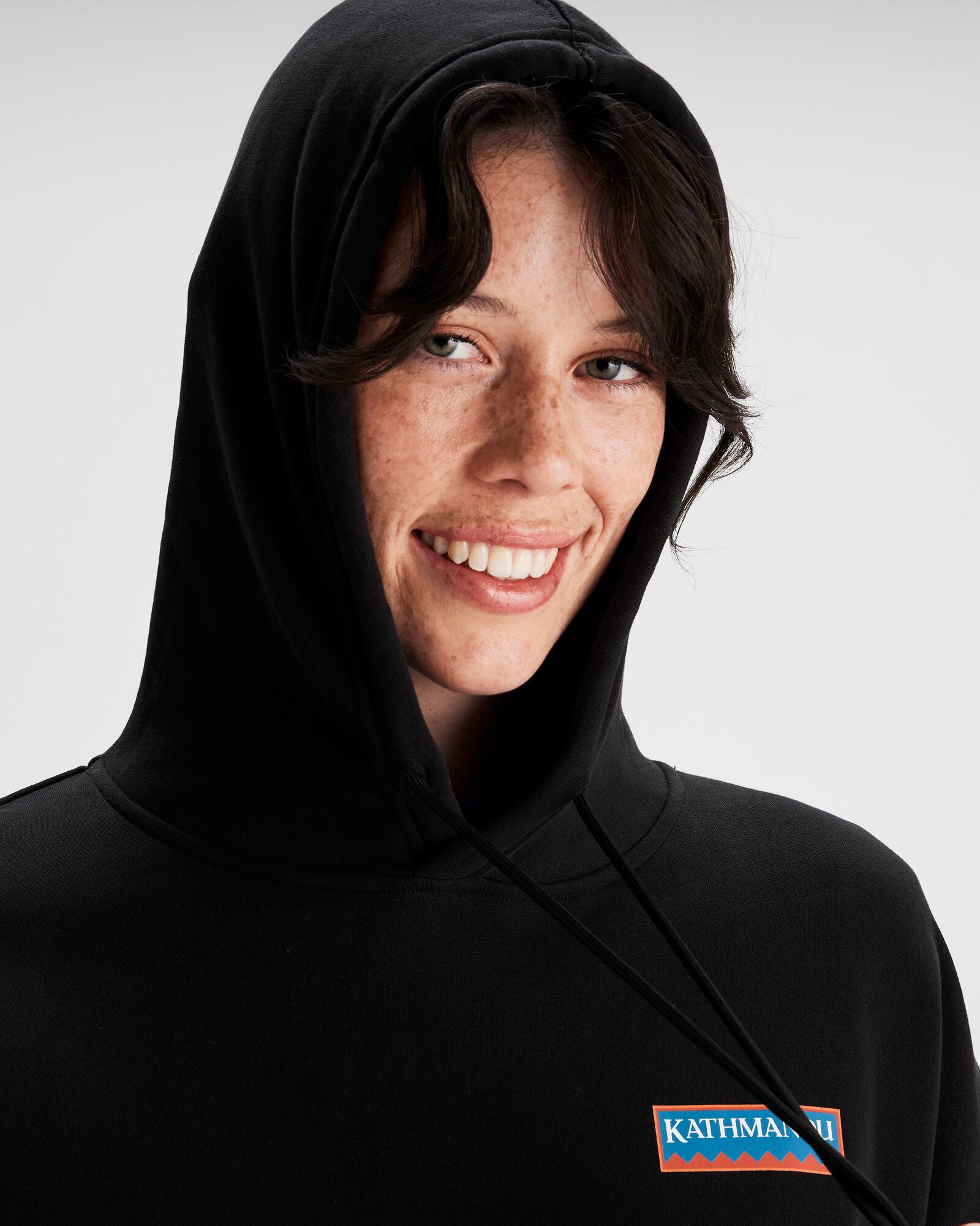 Heritage Logo Slouchy Lightweight Hoodie for Women - Black Stingray | Cozy Casual Wear for Everyday, Lounge & Street Style