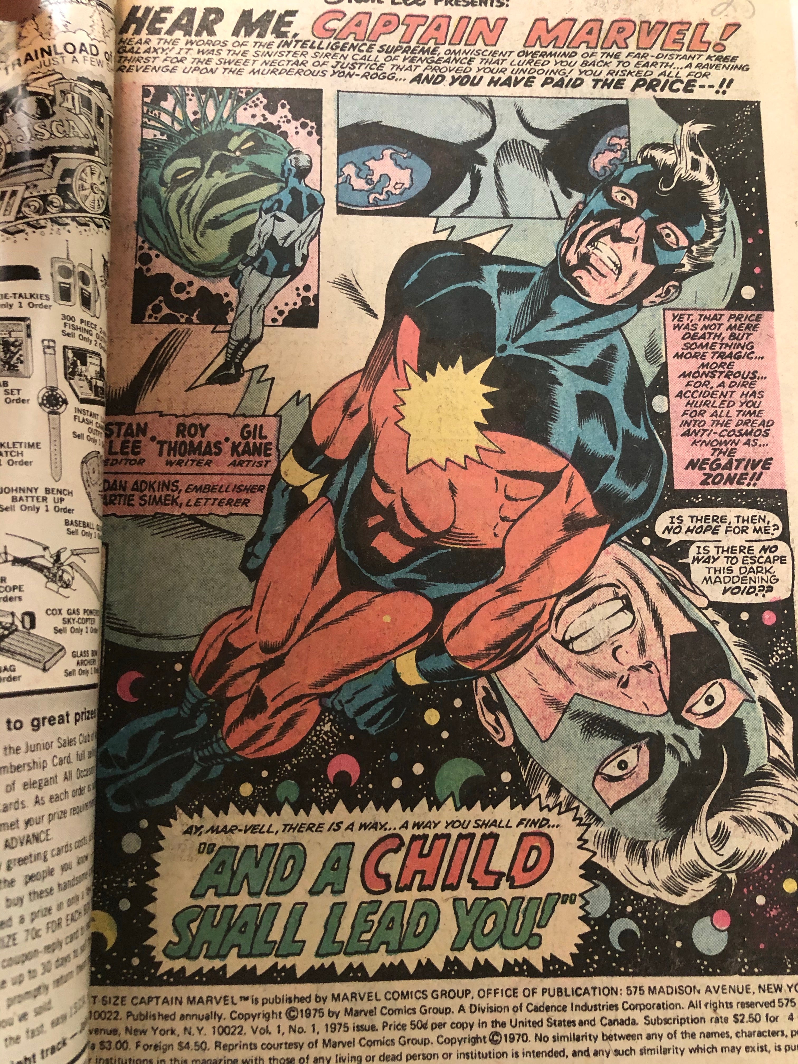 Captain Marvel Giant Size #1 Comic Book 1975 - Rare Vintage Collectible Edition - Perfect for Marvel Fans & Comic Collectors - Great for Display, Gifts & Investment