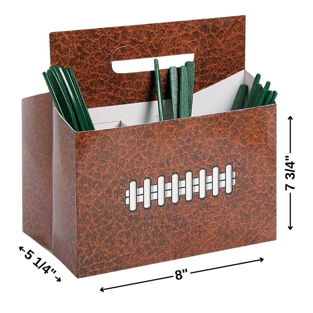 3-Pocket Football Utensil Caddy for Parties - Perfect for Game Day Snacks, Picnics & Outdoor Gatherings