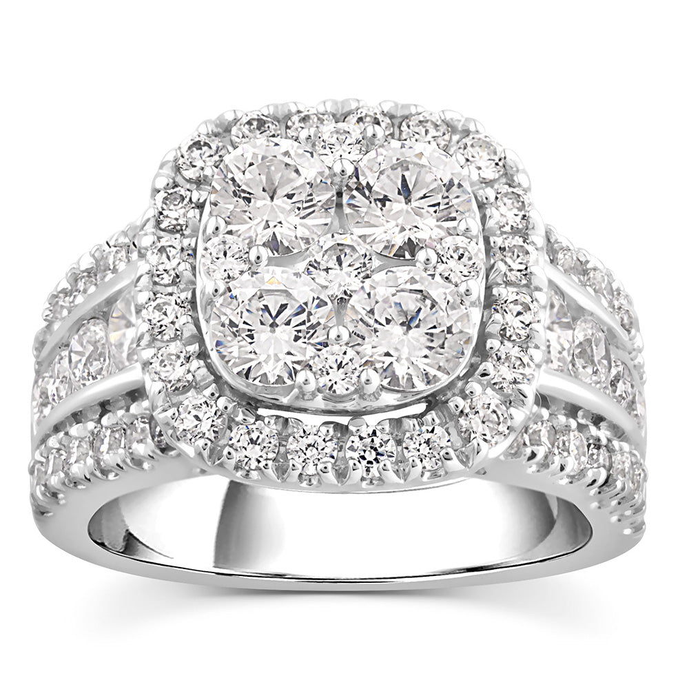 14K White Gold Luminesce Lab-Grown 2.96 Carat Diamond Ring - Size N½ | Elegant Engagement & Wedding Jewelry for Women