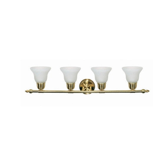 Nuvo Lighting 60 604 Sateen Collection 4-Light Bathroom Wall Sconce in Satin Brass Finish - Perfect for Bathroom Vanity, Powder Room, and Spa Decor