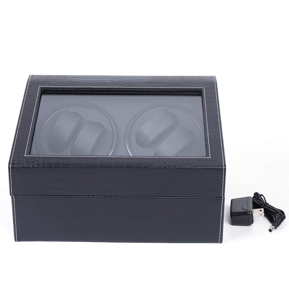 Automatic Rotating Watch Winder Box - 6 Watch Storage Display Case with LED Light for Luxury Watch Collection | Perfect for Home, Office & Travel Use