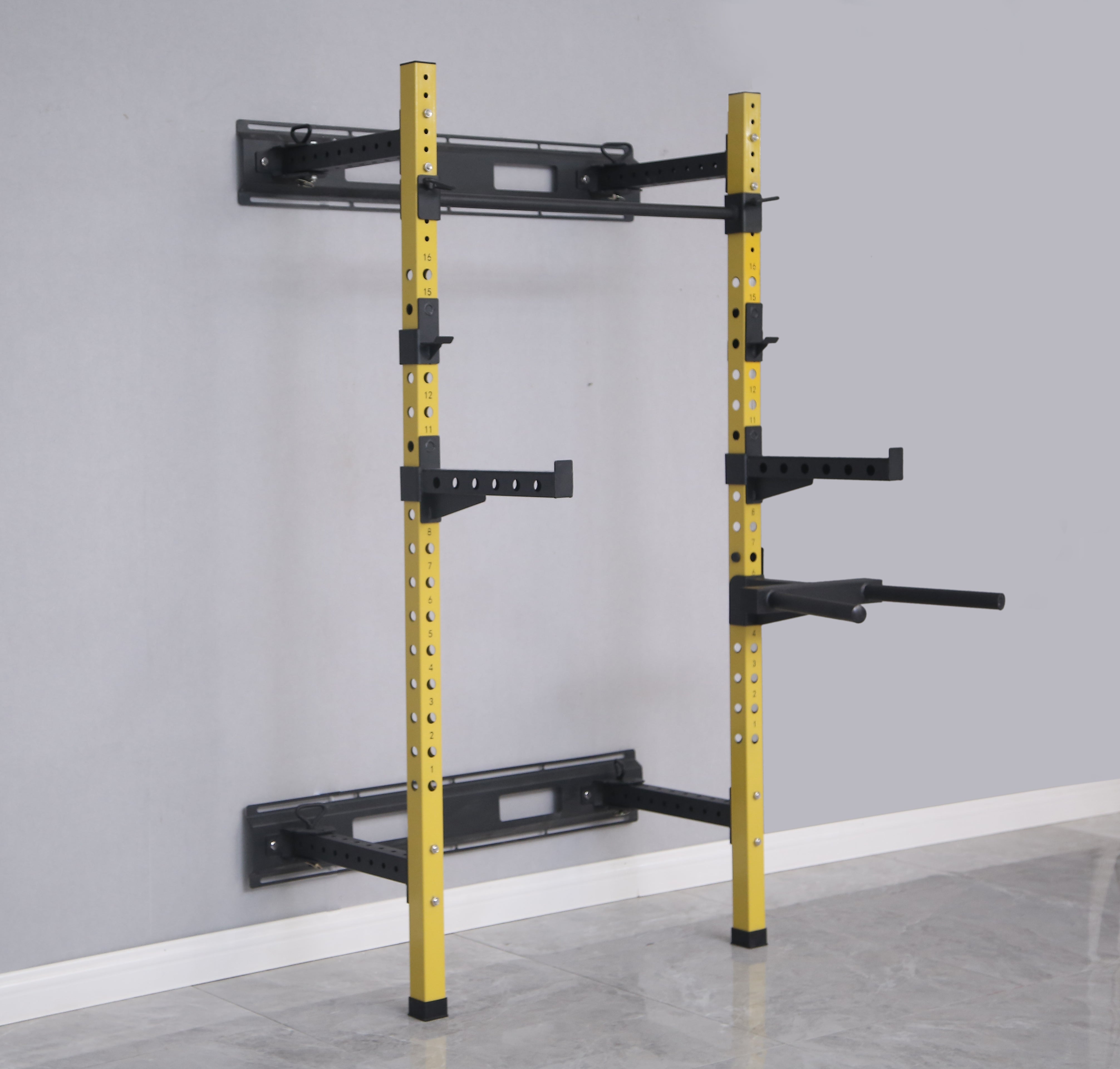 HulkFit Pro Series Wall Mounted Power Rack - 1000lb Weight Capacity for Home Gym Strength Training & CrossFit Workouts