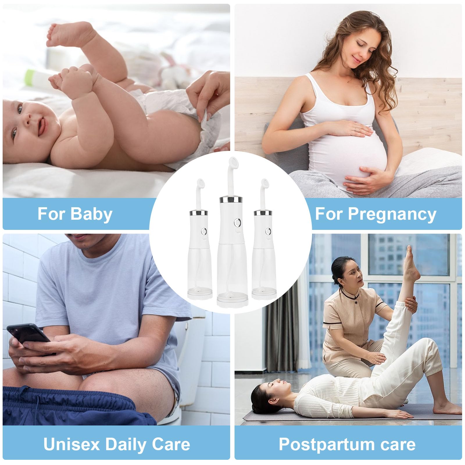 Portable Travel Bidet Bottle for Women - Electric Perineal Cleansing Bottle for Postpartum Care, Menstrual Hygiene & Personal Cleaning | Ideal for Post-Surgery, Camping & On-the-Go Use
