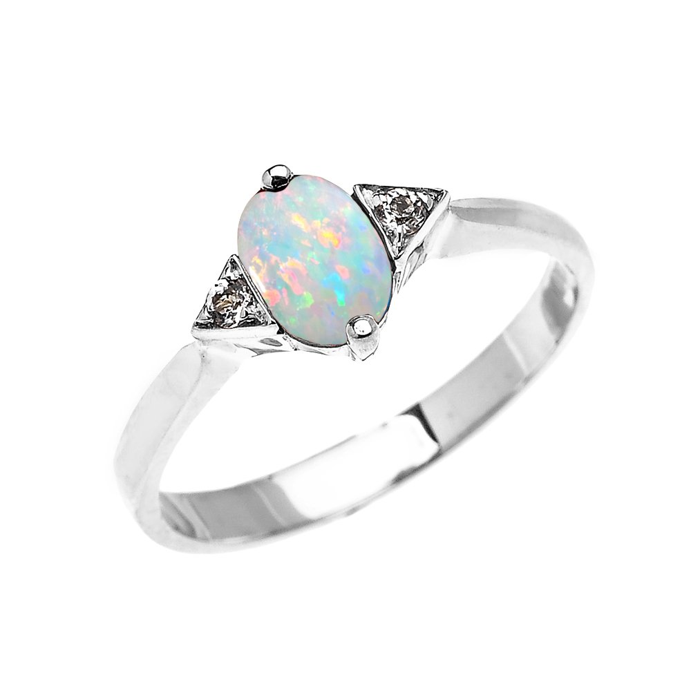 10K White Gold Solitaire White Topaz Engagement Ring for Women - Elegant Wedding, Proposal & Anniversary Jewelry Gift
