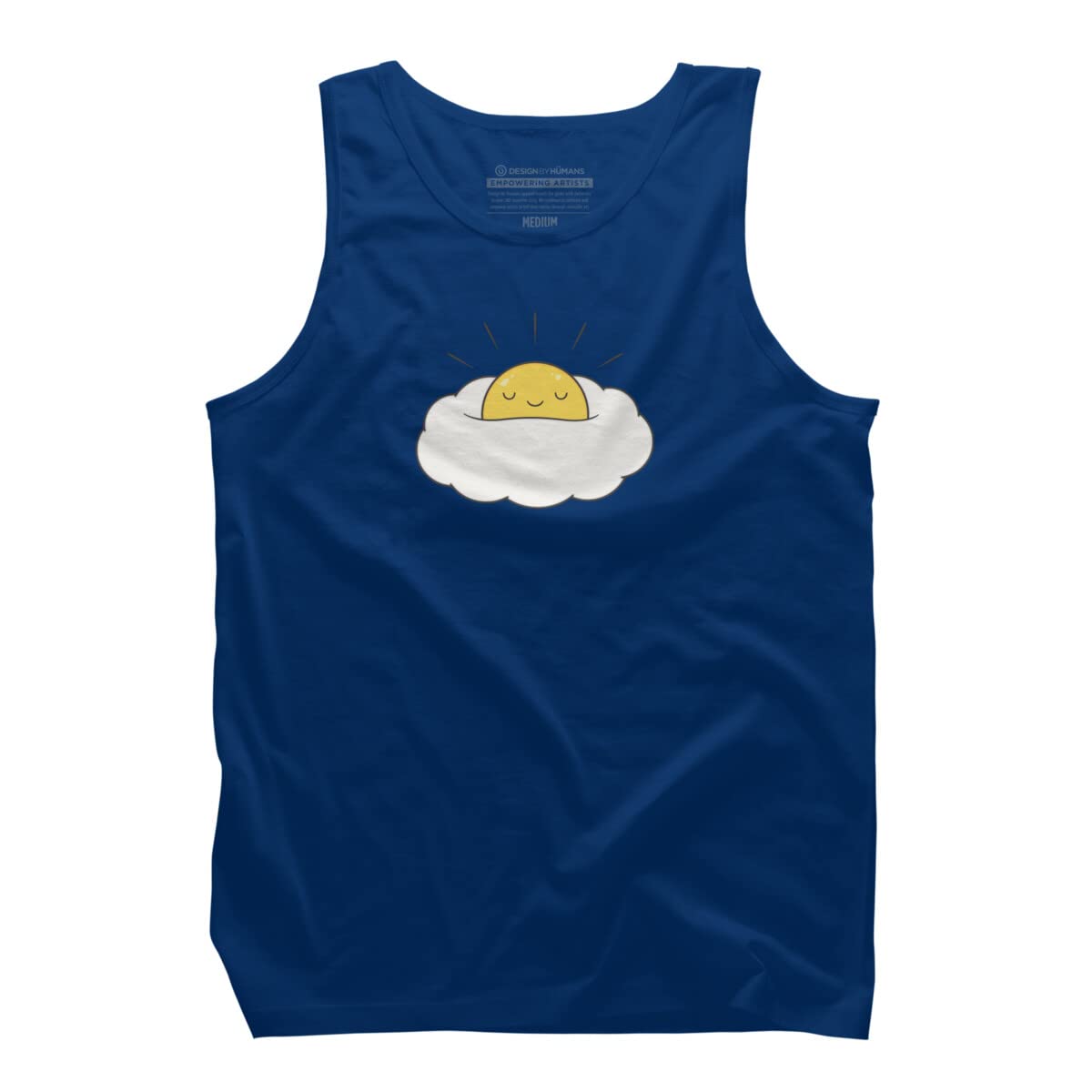 Design By Humans Men's Egg Cloud Graphic Tank Top by Kimvervuurt - Soft Cotton Muscle Tee for Casual Wear & Summer Outfits