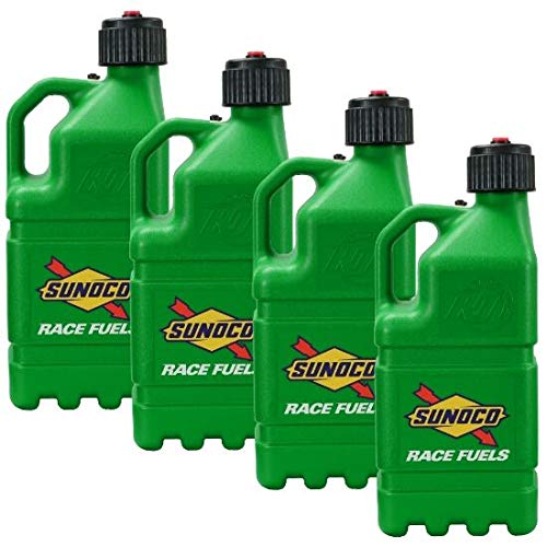 Sunoco Vented 5 Gallon Gas Can 4-Pack (Green) - Durable Fuel Container for Lawn Mowers, Generators & Outdoor Equipment