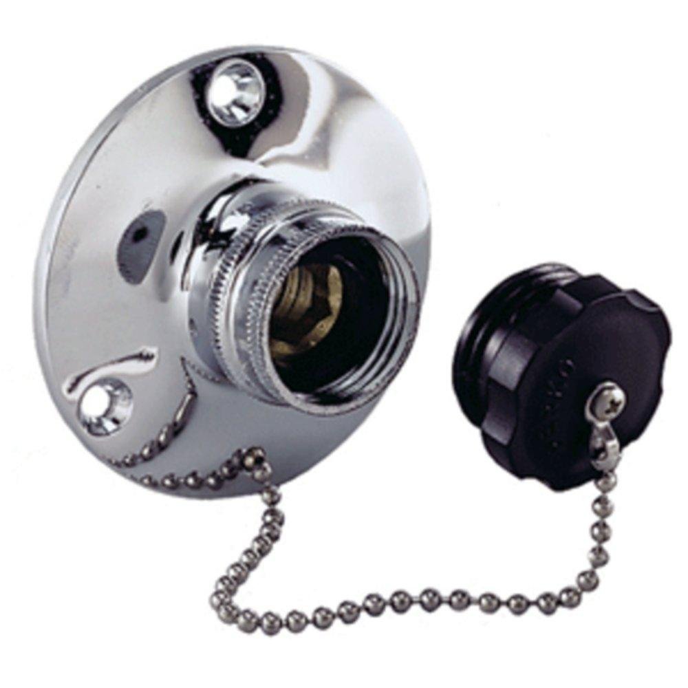 Perko Marine Water Inlet Fitting with Plug - Stainless Steel Boat Deck Hardware for Fresh & Saltwater Systems | Perfect for Yachts, Sailboats & Fishing Vessels