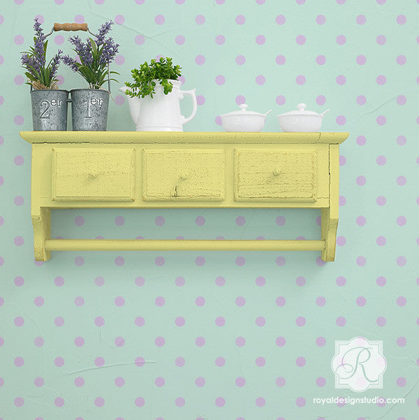 Polka Party Wall Stencil - DIY Home Decor Stencils for Walls, Floors & Furniture - Perfect for Nursery, Kids Room & Party Decorations