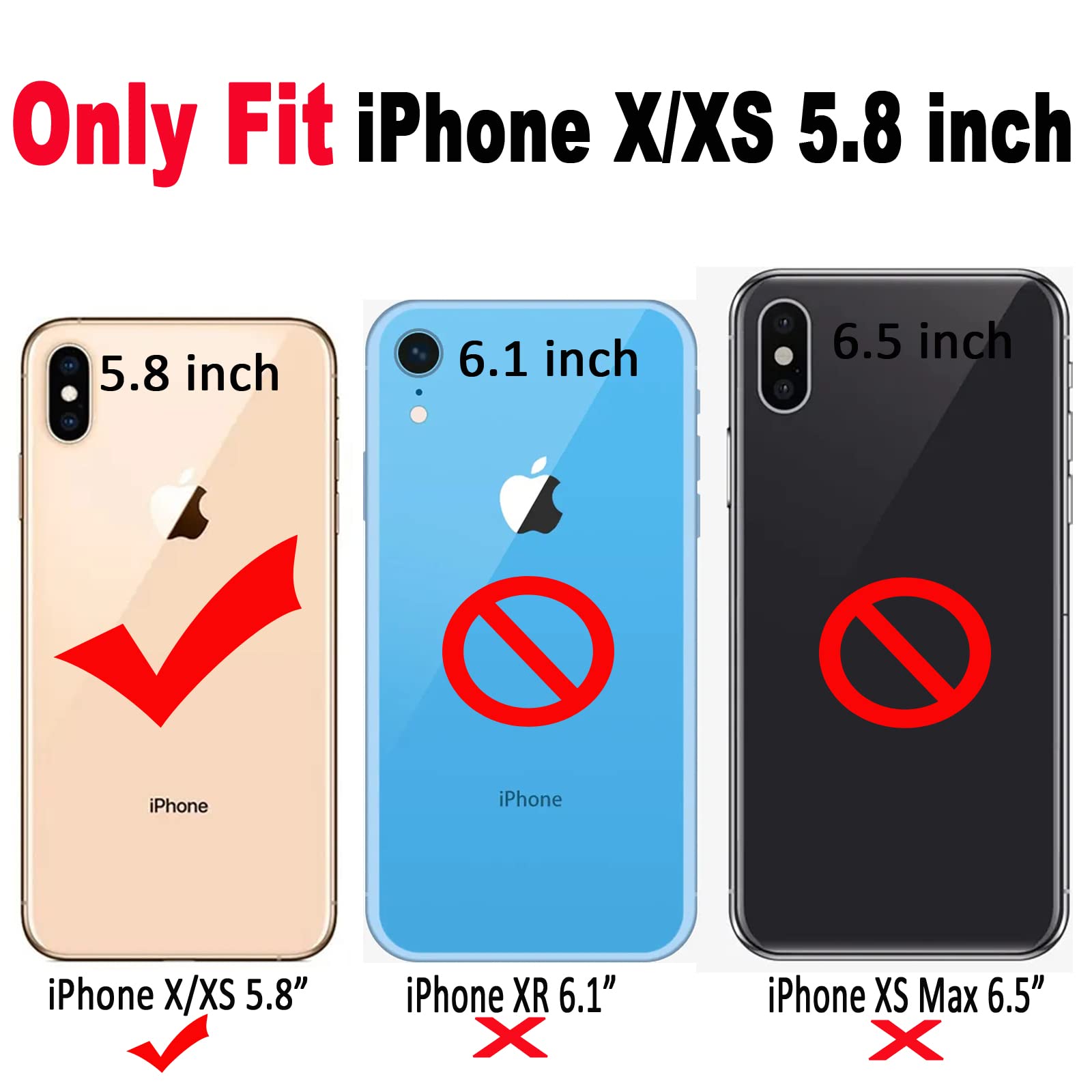 Qokey Cute Love Heart iPhone X/Xs Case 5.8