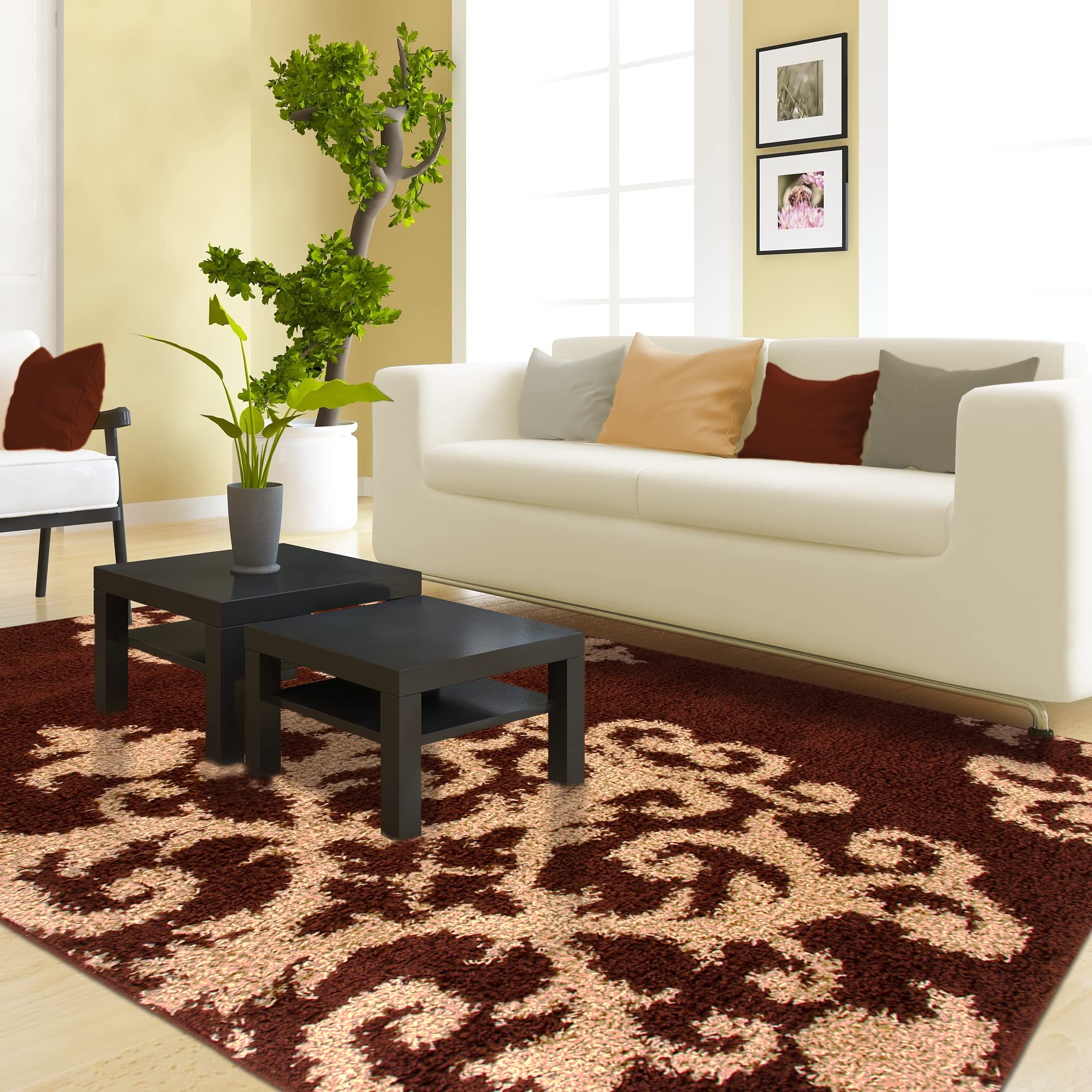 Premium Victorian Shag Area Rug - Soft Plush Living Room Carpet for Bedroom, Nursery & Home Decor - Cozy & Luxurious Floor Mat for Winter Comfort