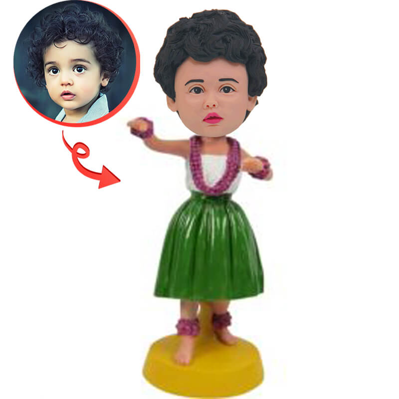 Custom Hawaiian Hula Boy Bobblehead - Handmade Hawaiian Decor for Home, Office & Car Dashboard - Perfect Luau Party Favors & Tropical Themed Gifts