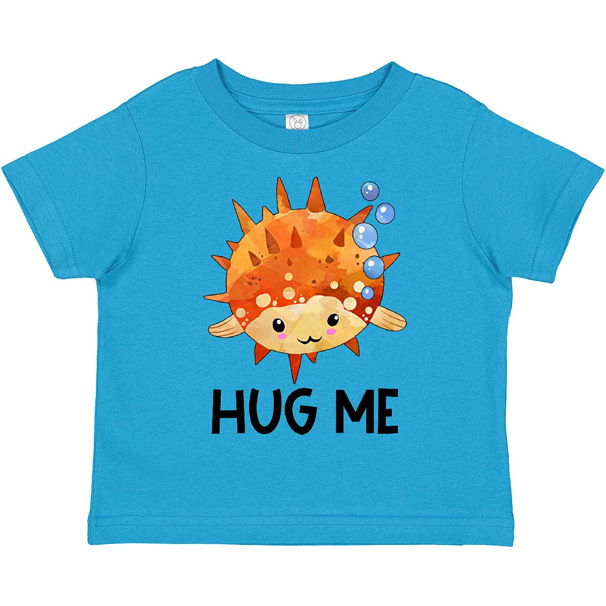 Inktastic Cute Pufferfish with Bubbles Toddler T-Shirt - Soft Cotton Kids Tee for Boys & Girls - Perfect for Playdates, Beach Trips & Family Photos