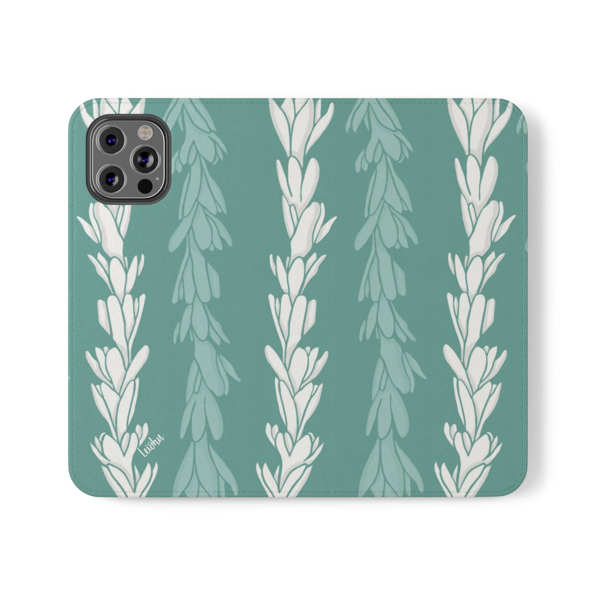 Premium Tuberose Lei Folio Case for iPhone & Samsung - Elegant Floral Design, Slim Protective Cover - Perfect for Weddings, Parties & Hawaiian-Themed Events