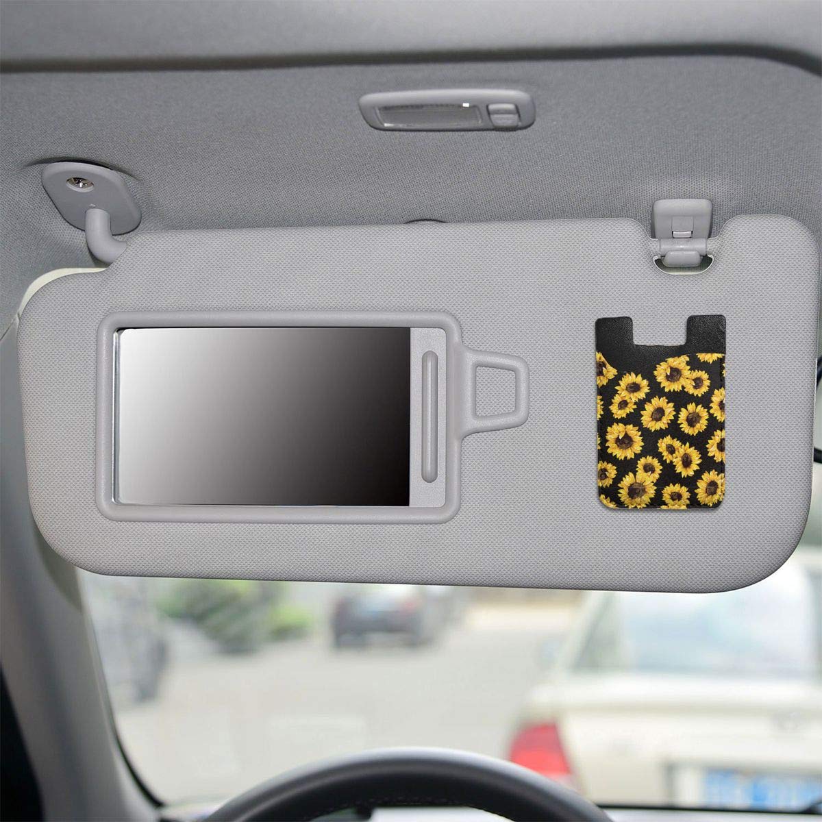 Stick-On Sunflower Phone Card Holder - Slim ID Credit Card Wallet Case Pouch for iPhone, Android & All Smartphones | Perfect for Hands-Free Shopping, Travel & Daily Commute