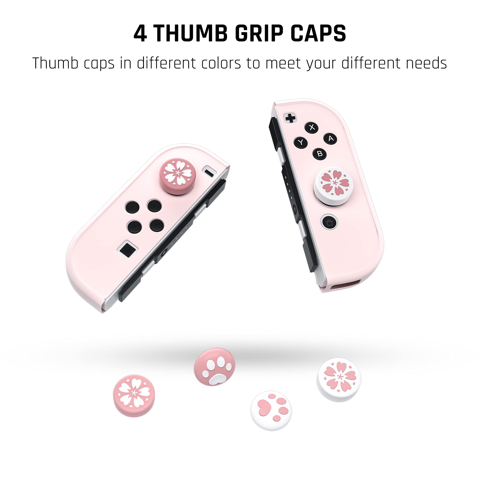 GLDRAM Pink Protective Hard Cover Case for Nintendo Switch OLED Model 2021 - Includes Screen Protector & 4 Thumb Caps | Ultra-Slim Flip Shell Design | Perfect for Travel, Gaming Parties & Console Protection