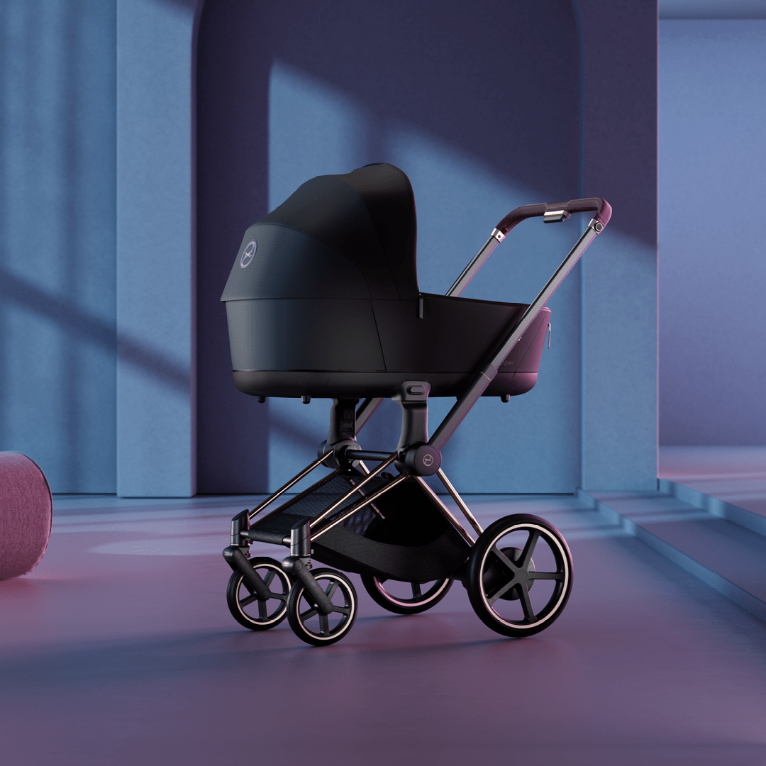 Cybex ePriam 2 Complete Stroller - Lightweight Chrome & Black Baby Stroller for Newborns to Toddlers | Perfect for City Walks, Shopping & Travel