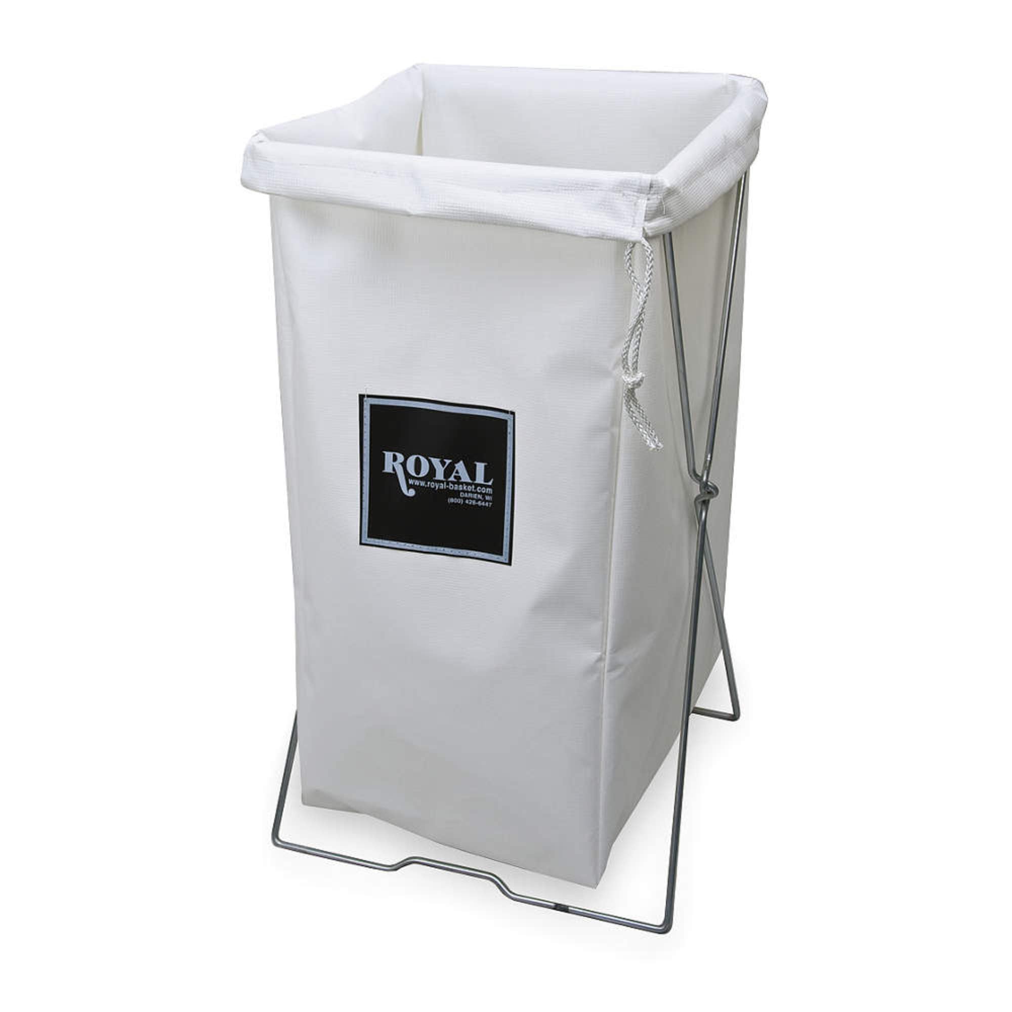 30 Gallon White Vinyl Laundry Hamper Bag - Foldable Clothes Storage Organizer for Bedroom, Bathroom, Dorm & Travel