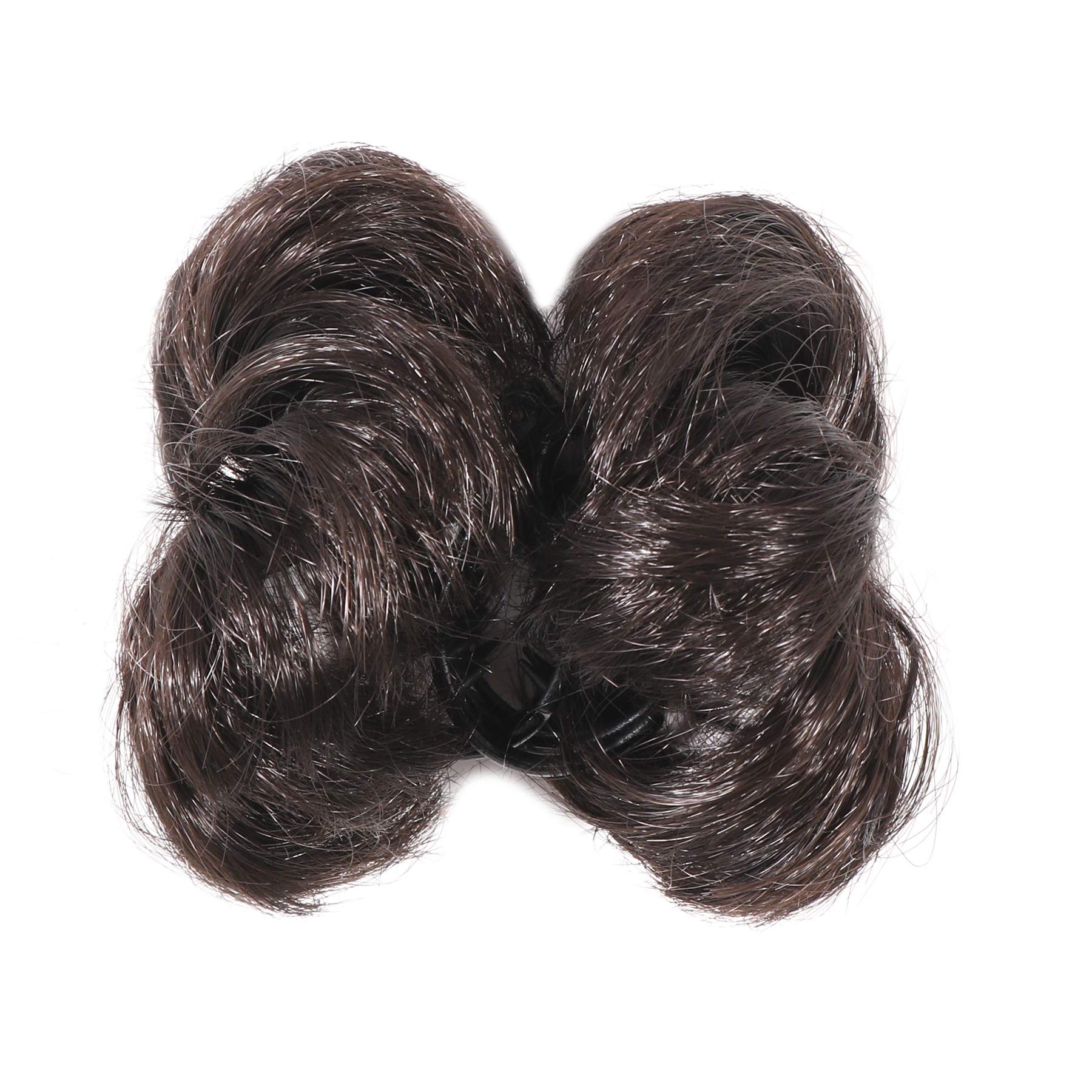 NAVMAV Claw Clip for Messy Bun - Wavy Curly Hair Clip for Ponytail & Updo | Hair Extensions for Women (Black, 10