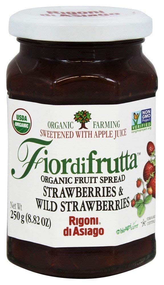 Organic Strawberry Fruit Spread by Rigoni Di Asiago - Fiordifrutta 8.82oz | Non-GMO, Gluten-Free Jam for Toast, Yogurt & Baking | Healthy Breakfast & Dessert Topping
